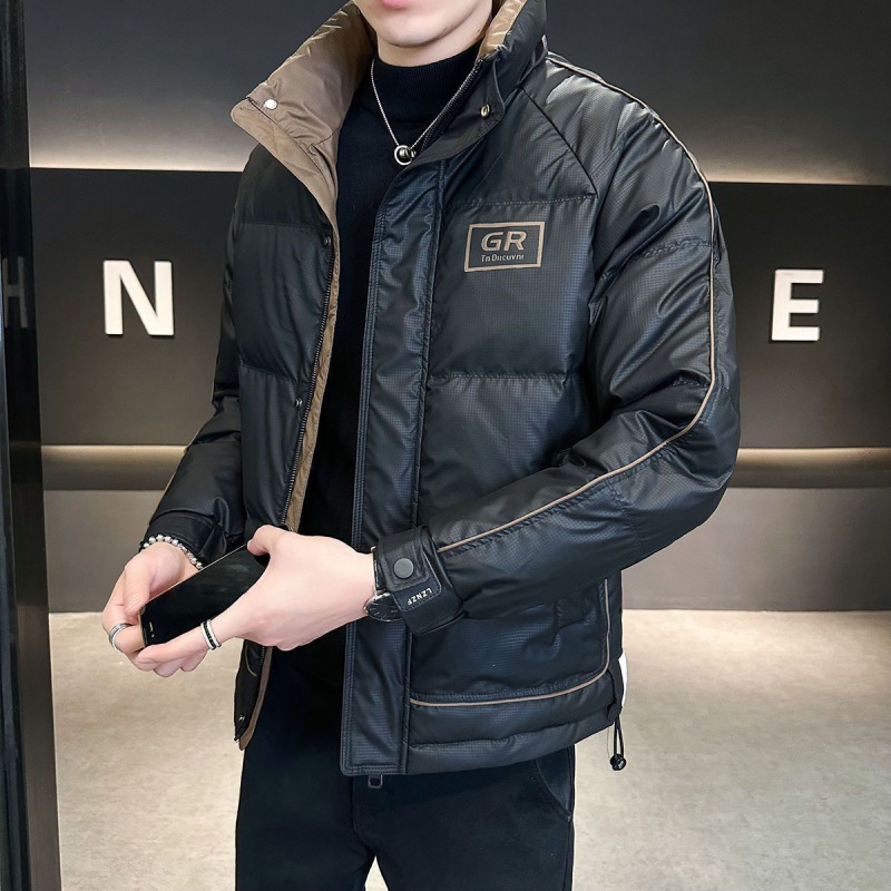 Men's down Jacket Winter 2026 New Trendy Brand Stylish Men's Color-Blocked Stand Collar High-End Thickened Autumn and Winter Coat