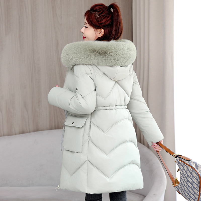 Mangas desmontables de comercio exterior ropa de algodón para mujeres 2025 nuevo invierno engrosado gran abrigo de algodón de cuello de cabello chaqueta de algodón para mujeres