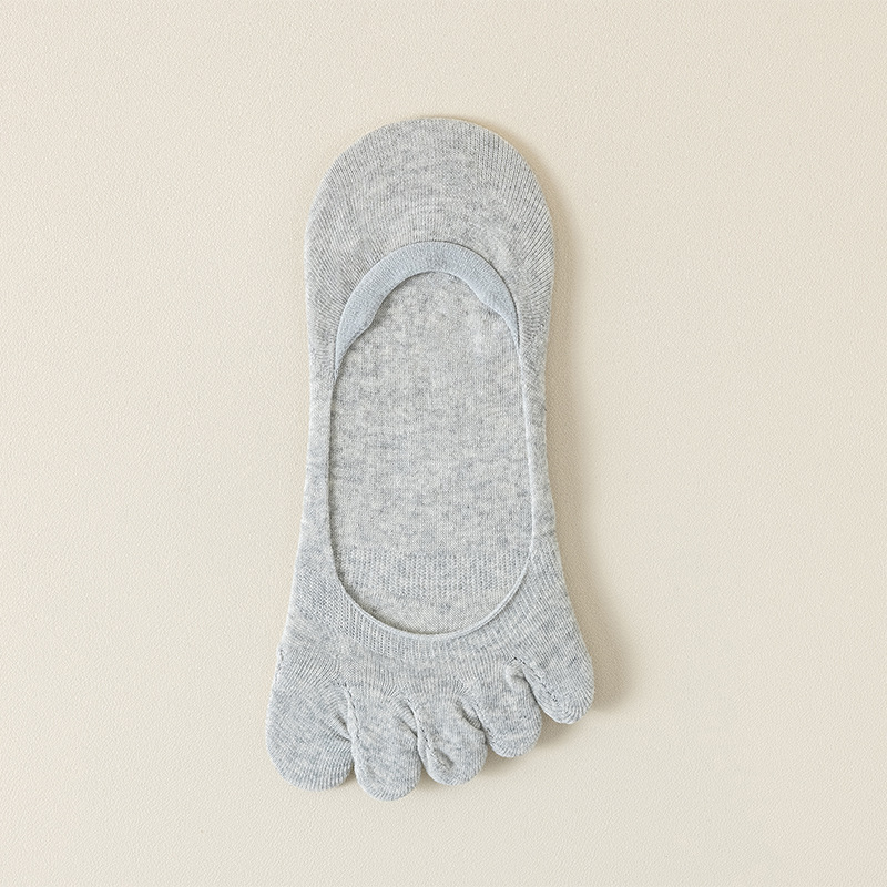 Calcetines de cinco dedos para mujeres de verano delgado botón de calcetines antideslizantes de verano superficial invisibles calcetines de algodón sin hueso
