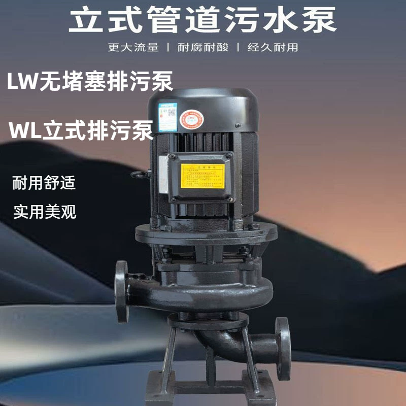 LW вертикальный канализационный насос, трубопроводный насос, взрывозащищенный канализационный насос из нержавеющей стали, электрический канализационный насос с большим расходом, канализационный насос WL