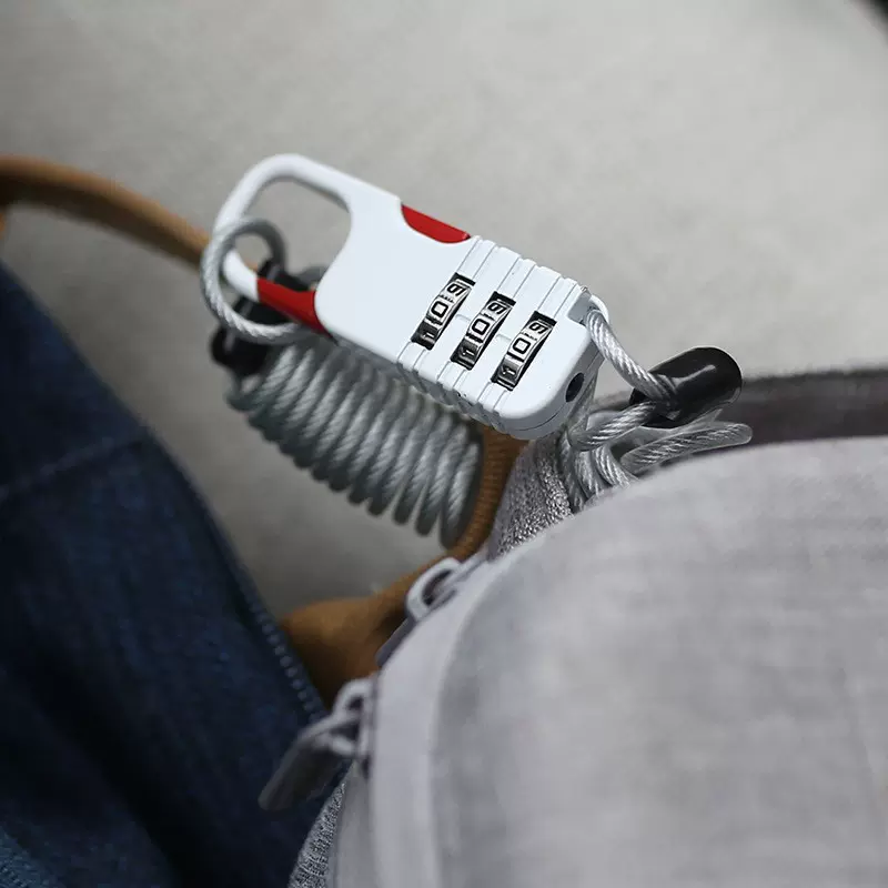 迷你钢丝绳密码锁婴儿车防盗锁电动车摩托车头盔锁 小挂锁510CS