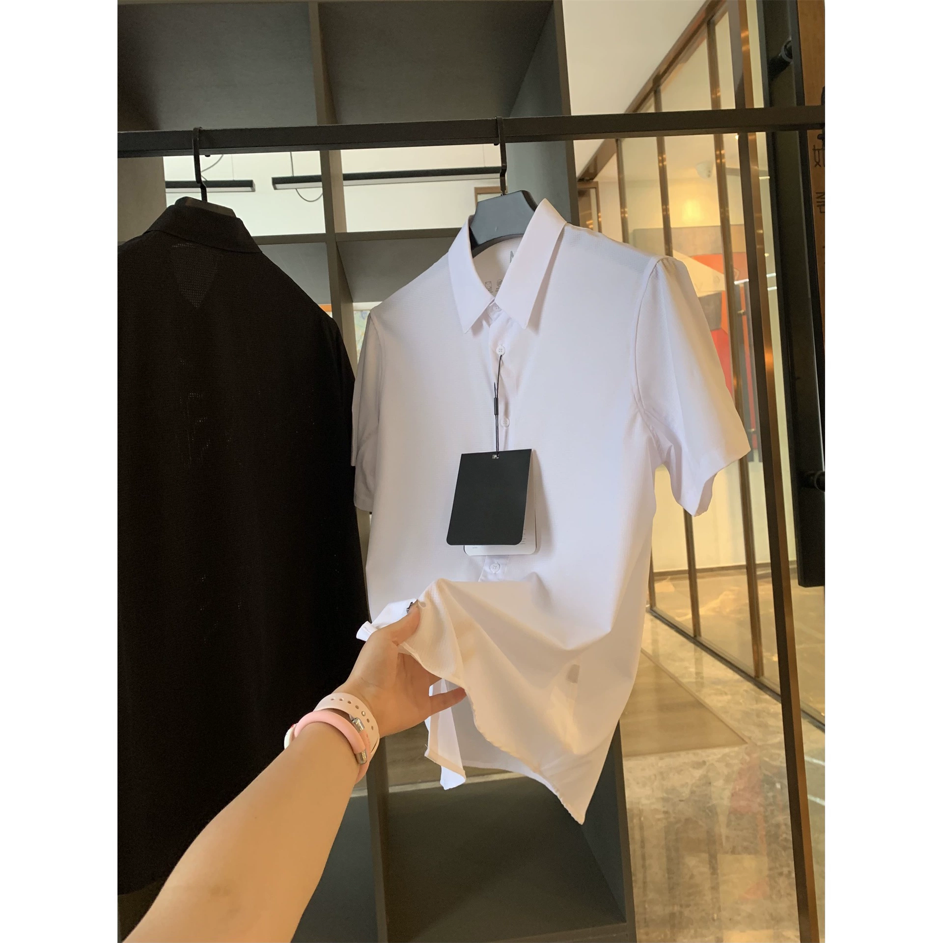 1u1u плоский! Ксетка! Высококачественные микропоры дышащие! Сплошной цвет на открытом воздухе прохладный, эластичная повседневная рубашка с короткими рукавами