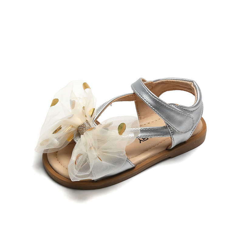 Versione coreana di fiori dolci da bambina con grande fiocco, scarpe per bambini, sandali per le vacanze al mare, estate 2021_voghion.com