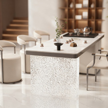 2025新款茶台亚克力岩板茶桌椅组合烧水壶一体嵌入式办公室泡茶台