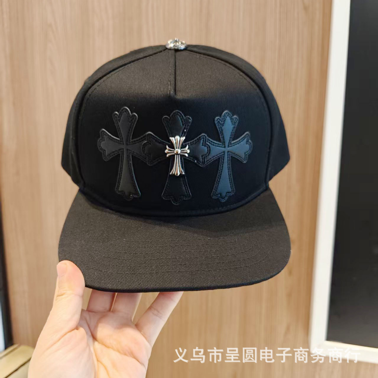 Sombrero para el sol CH Cro de verano para parejas nuevas de moda americana, sombrero de hip-hop de ala plana bordado a la moda ~ sombrero de malla de béisbol