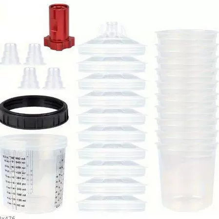 气动喷枪10PCS免洗壶套装适用300/600/800ml一次性油漆混合喷枪杯