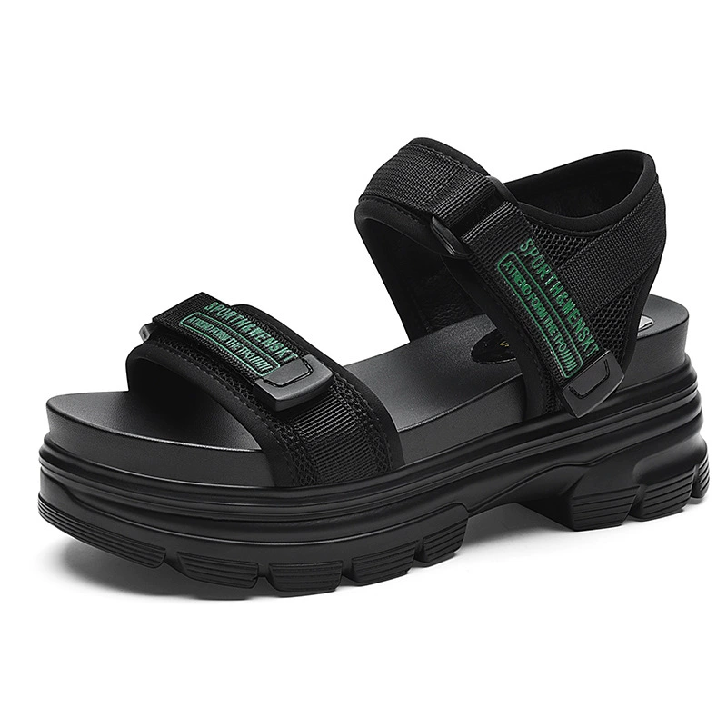 Sports sandals for leisure, summer footwear platform with velcro