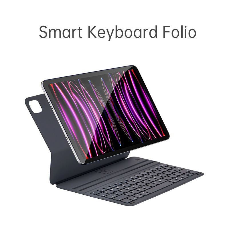 Suitable for ipad magnetic Bluetooth keyboard air/pro double-sided clip light and thin integrated Bluetooth keyboard leather case