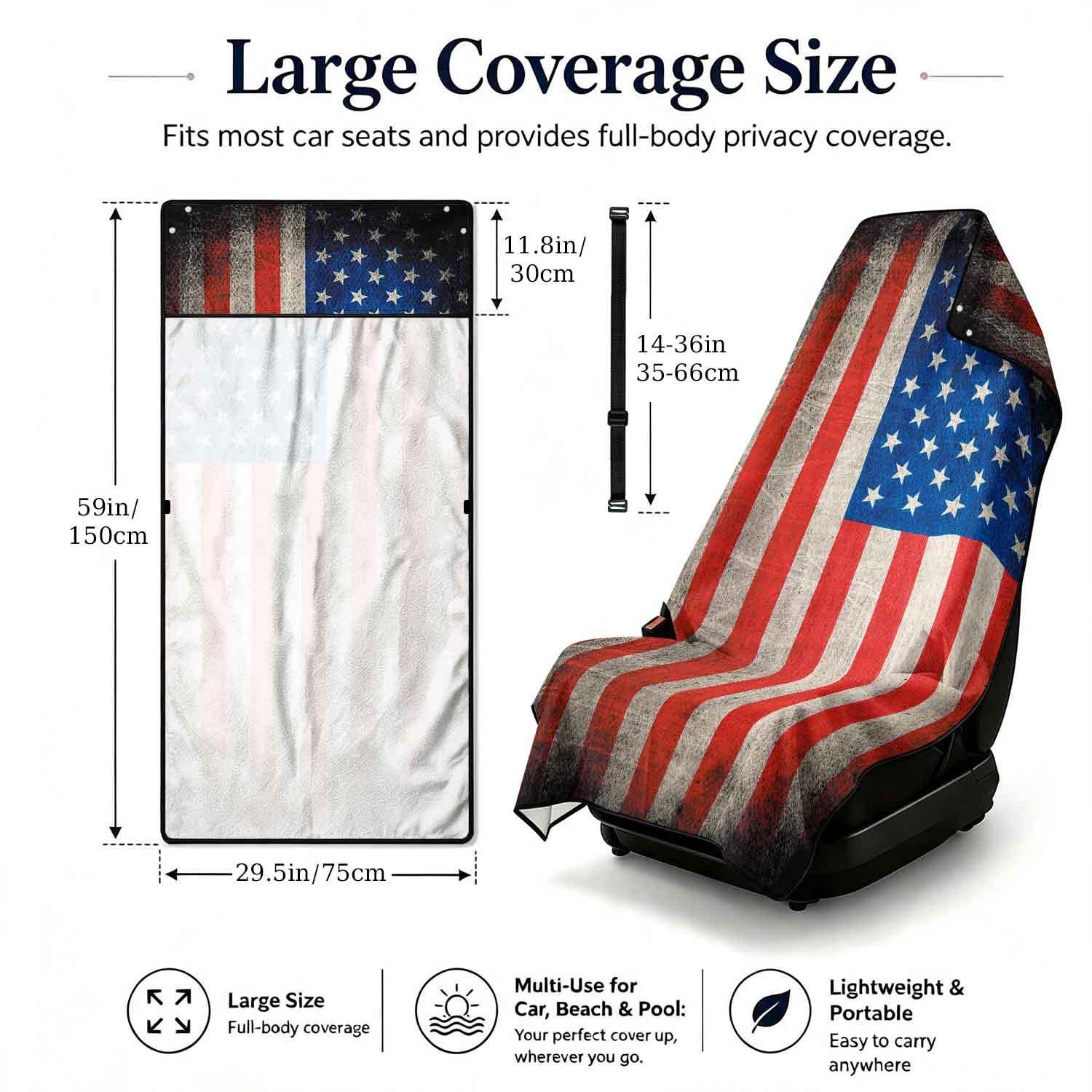2-piece dual-use car seat cover, ultra-fine fiber, can be used as a beach towel, printed car protective seat cover 13