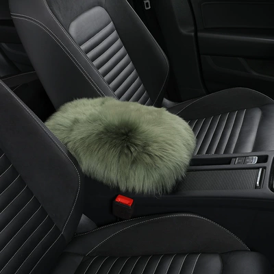Wool Velvet Winter Warm Pad — Armrest box - dark-green