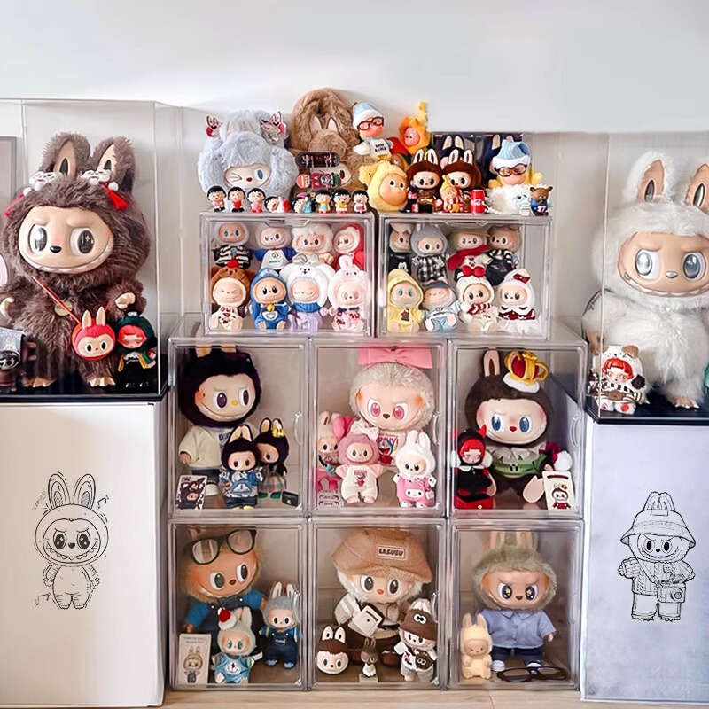 Labubu Display Box Zimomo Blind Box Display Box Big Leader Sitting Party Display Stand Figure Display Cabinet