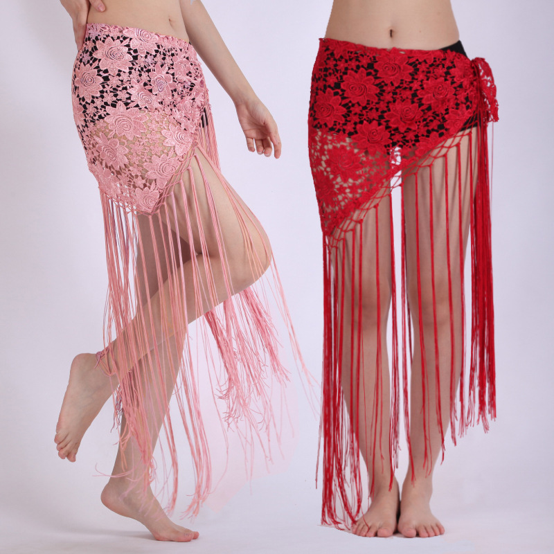 Halloween costume belly dance tassel triangle scarf performance waist scarf waist chain Indian dance costume belly dance hip scarf