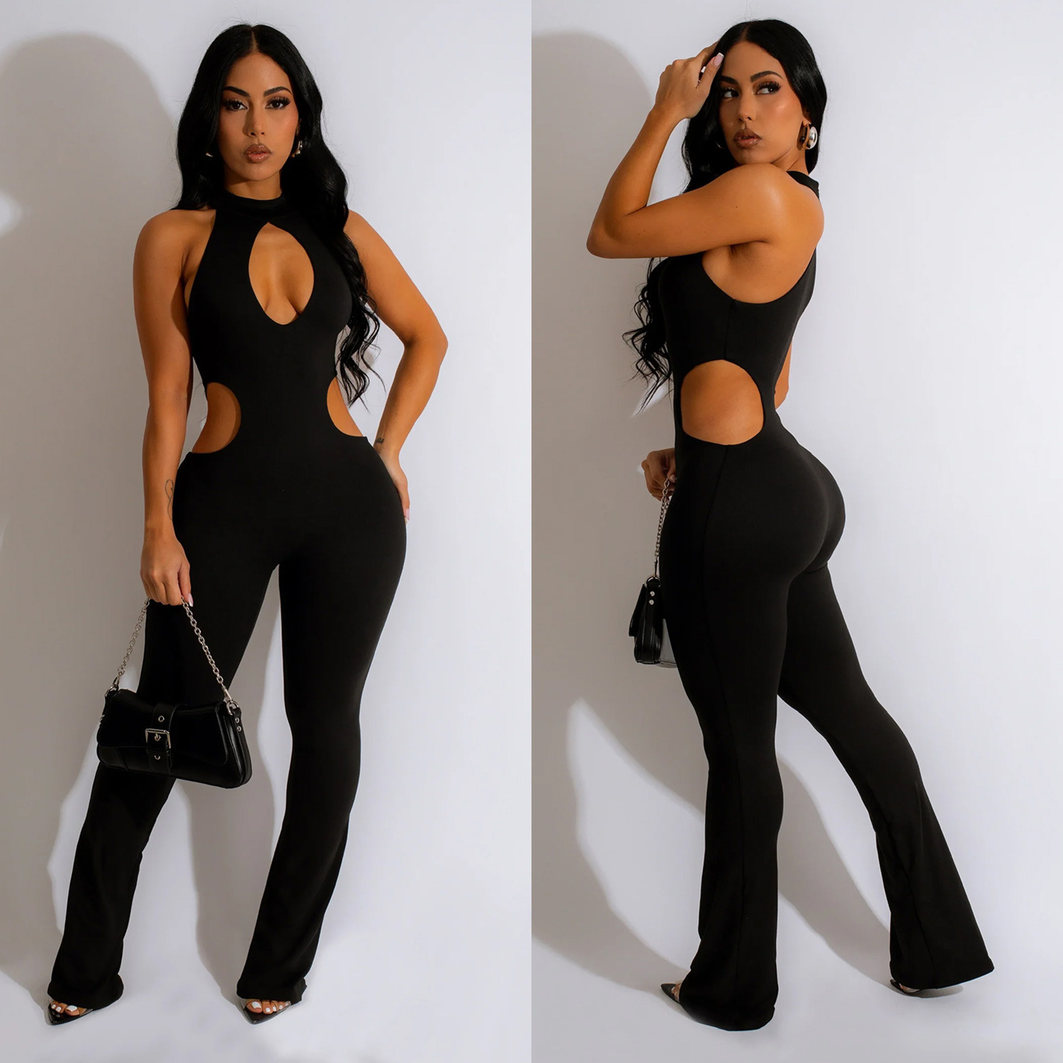 C6580 Aliexpress transfronterizo Amazon Europa y América de moda de mujer color sólido sexy colgar pantalones vacíos pantalonés