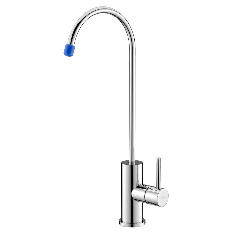 Kitchen water purification faucet silicone pipe water purification faucet sitting type rotating single cold stainless steel kitchen faucet factory