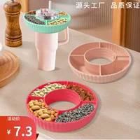 Snack Platter (Stanley cup compatible) 200×45 mm, 6-compartment, color variants, without lid