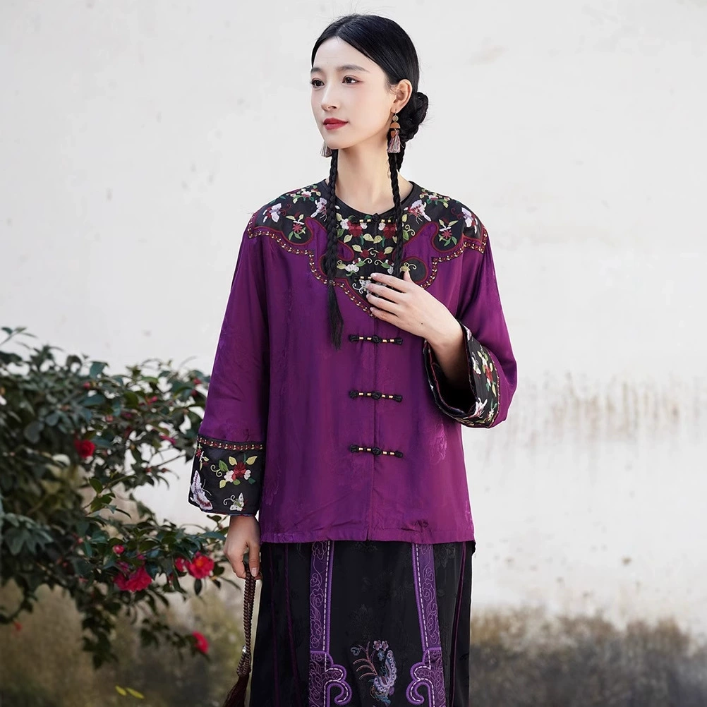 Весенняя одежда новый этнический стиль тяжелая промышленная вышивка новый китайский стиль кардиган