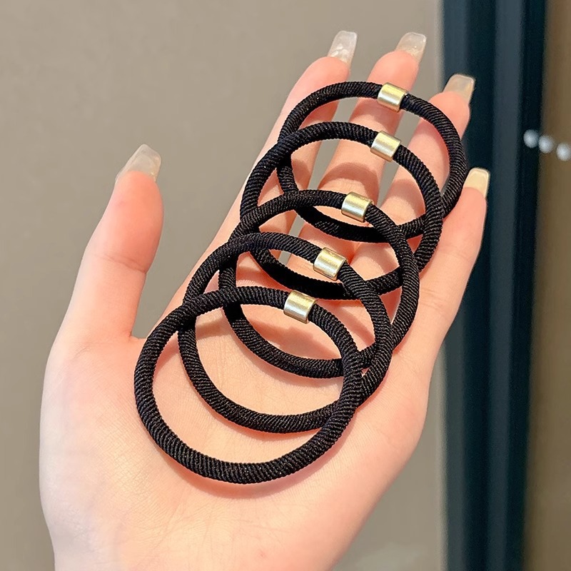Cuerdas de cabeza de alta elasticidad duradera niñas delicadas anillo de cabello de alta calidad cuerdas de cabello de cola de caballo atadas de cabello correa cubierta de cuero