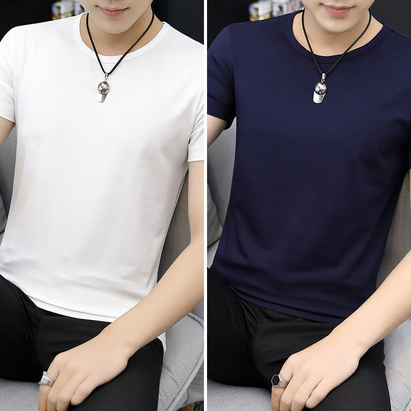 2件】モーダル男性アイス半袖tシャツ夏ファッション男性服ビッグサイズ氷感速乾上服男|undefined