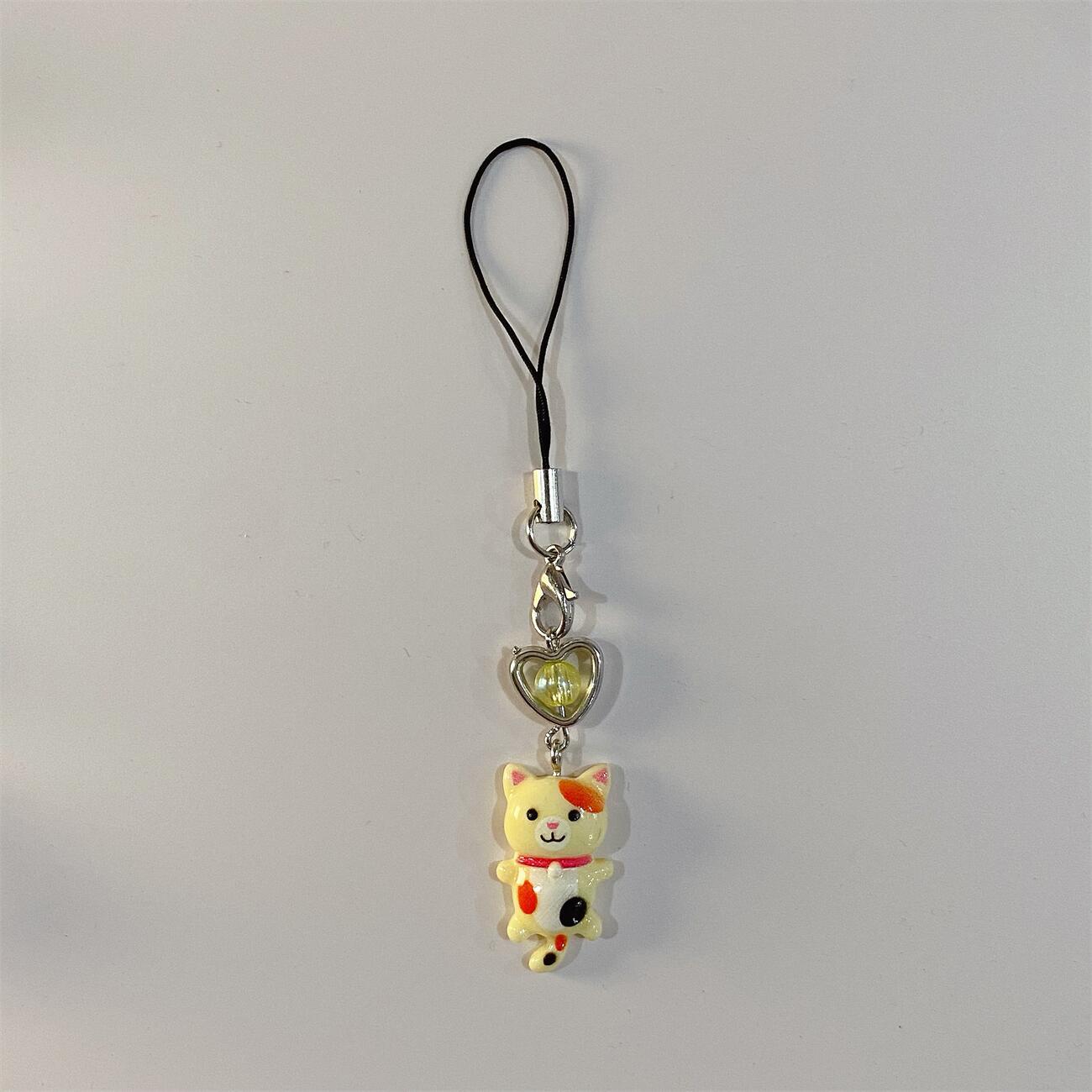 6g Weight Mobile Phone Chain, Keychain Classification 1 Piece Quantity Daily Occasion Resin Material Heart Shape, Cat Pattern Cute, IG Style Style 1 Piece Cute IG Style Heart Shape Cat Resin Mobile Phone Chain Keychain 3