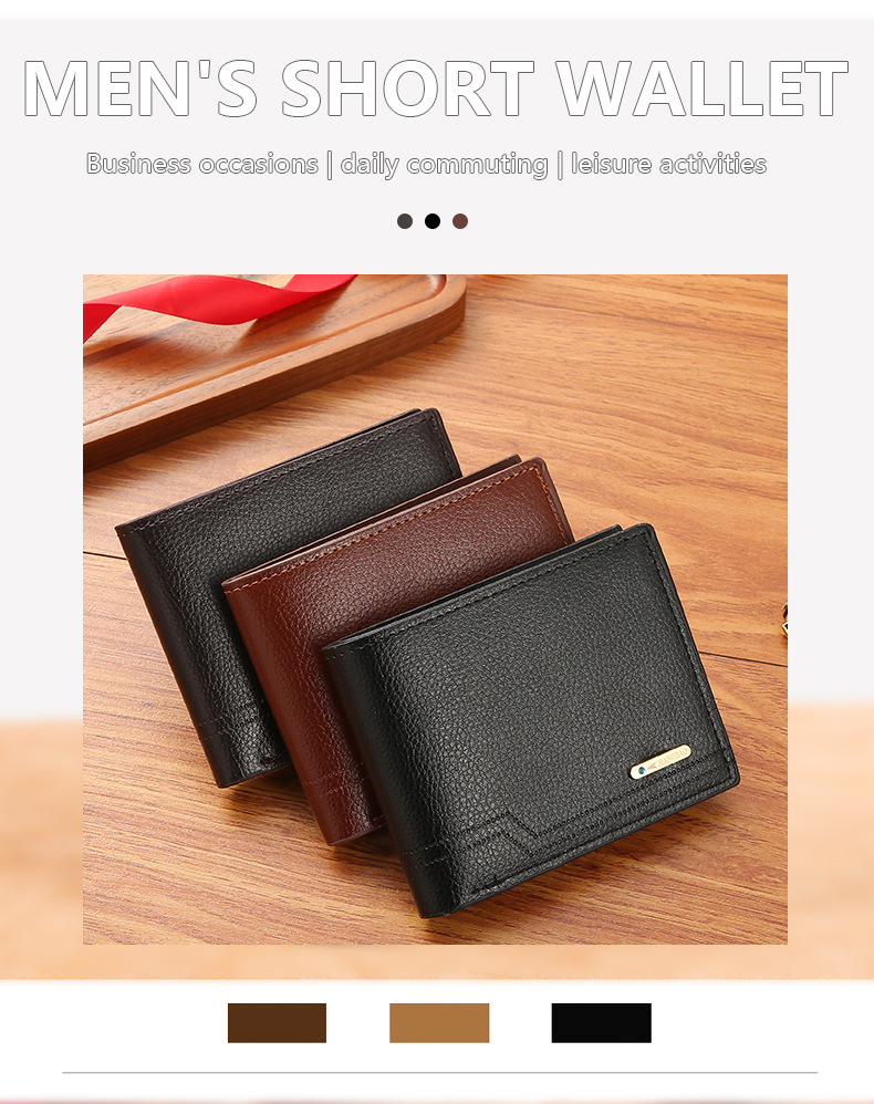 Men's Solid Color Pu Leather Open Wallets display picture 1