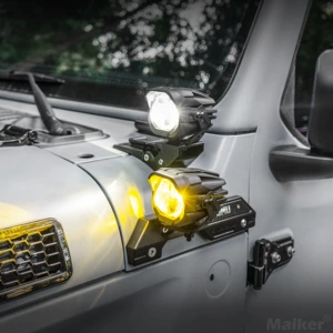 OMU Sarı Ağ İki Rəngli Flaş Wrangler A-sütun Projektor Yolsuzluq Avtomobili Axtarış İşığı