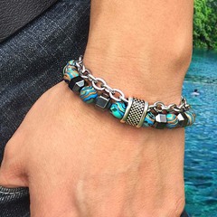 欧米の男性のピーコックのブレスレットの金属のビーズのヒップホップの新型のファッションのブレスレットの卸売り