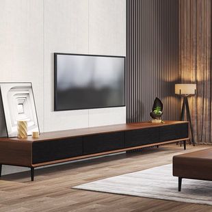 All Solid Wood Tv Cabinet, Narrow Bedroom, New Chinese Style Home Mid-Century Style Tv Cabinet with Legs, Complete Installation