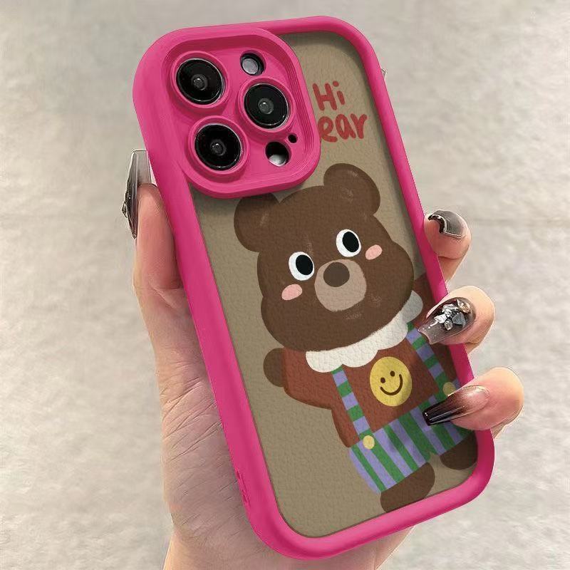 Cute Han Han Bear Adecuado para iPhone 16pro Funda para teléfono móvil Apple 15/14 Dibujos animados 13promax Nuevo 12
