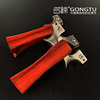 Olympic street slingshot stainless steel with flat rubber bands from natural wood