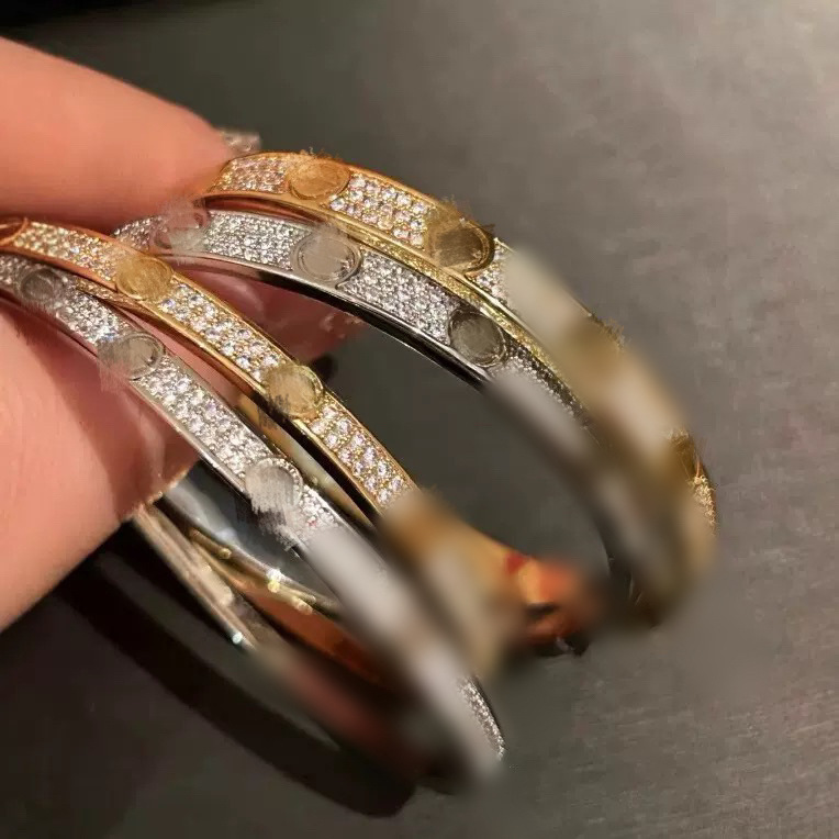 Cross-border three-row diamond star bracelet micro-inlaid zircon copper plated real gold high version bracelet for men and women couples bracelet