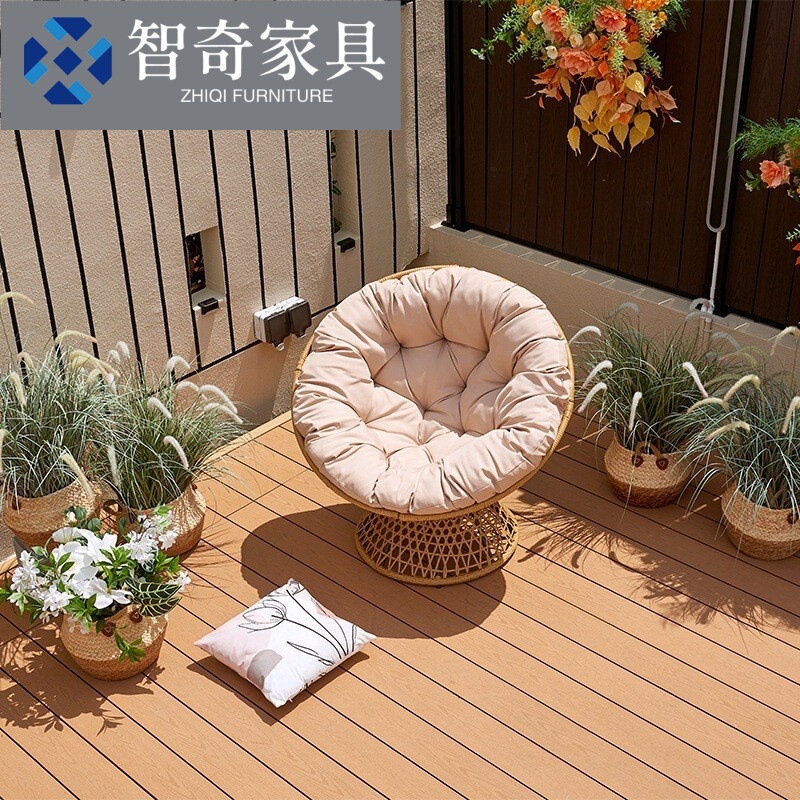 Outdoor Sofa Chair Radar Lazy Chair Leisure Courtyard B&B Soft Backrest Rotatable Rattan Internet Celebrity Girl Chair