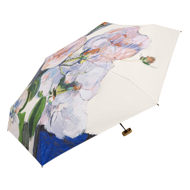 Mini lluvia paraguas de doble uso Protección Solar Femenina protección UV paraguas plano seis veces sombrilla pequeña sombrilla portátil