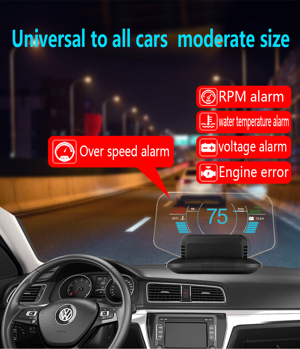 Weiying C1 Head-Up Display Car Hud Car Obd Multi-Function Projector High-Definition Universal Head-Up Display