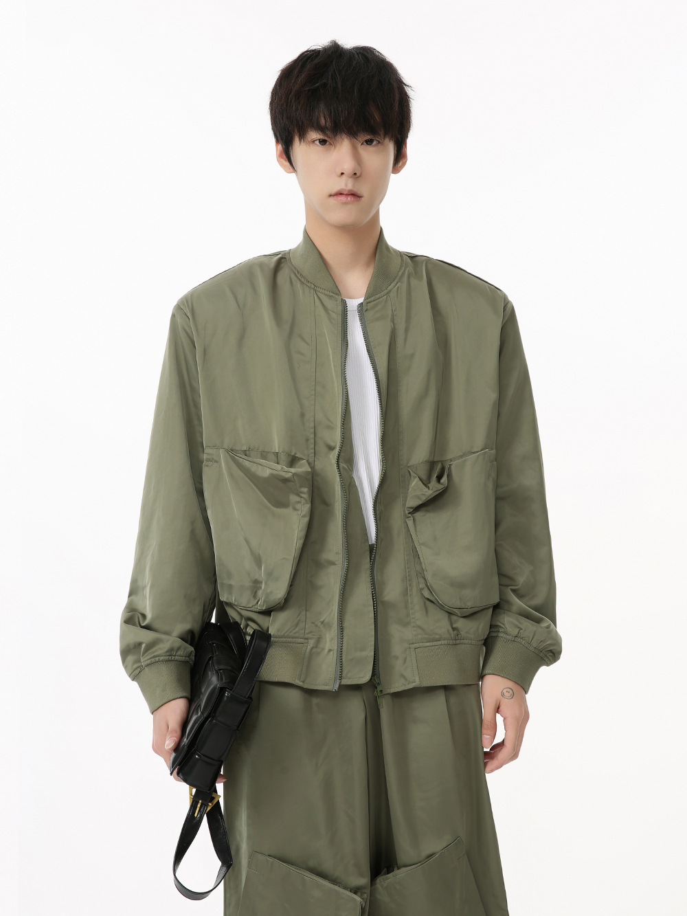 MTLCLOTHES Hombres| 2024 otoño nuevos productos de estilo americano perfilado chaqueta de trabajo casual pantalones de piernas set de moda