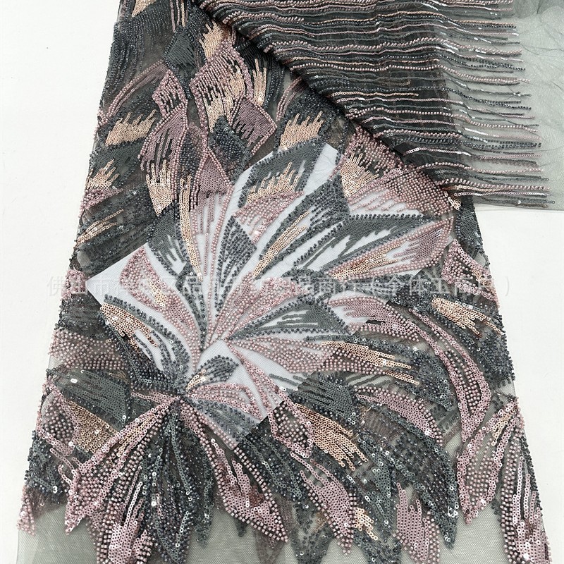 Nuevo diseño Gaoding vestido de boda transfronterizo tela de moda tubo de perlas bordado tela de malla tela de encaje image 5