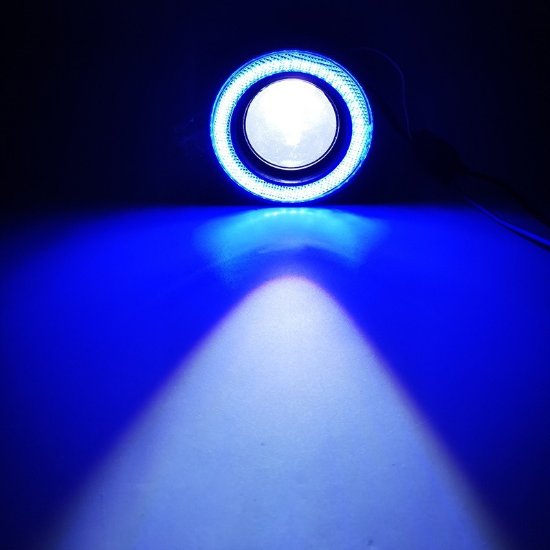 Car Led Lens 30W Fog Lamp 3inch with Cob Blue Angel Eye Ring Modified Bull's Eye Fog Lamp Daytime Running Light