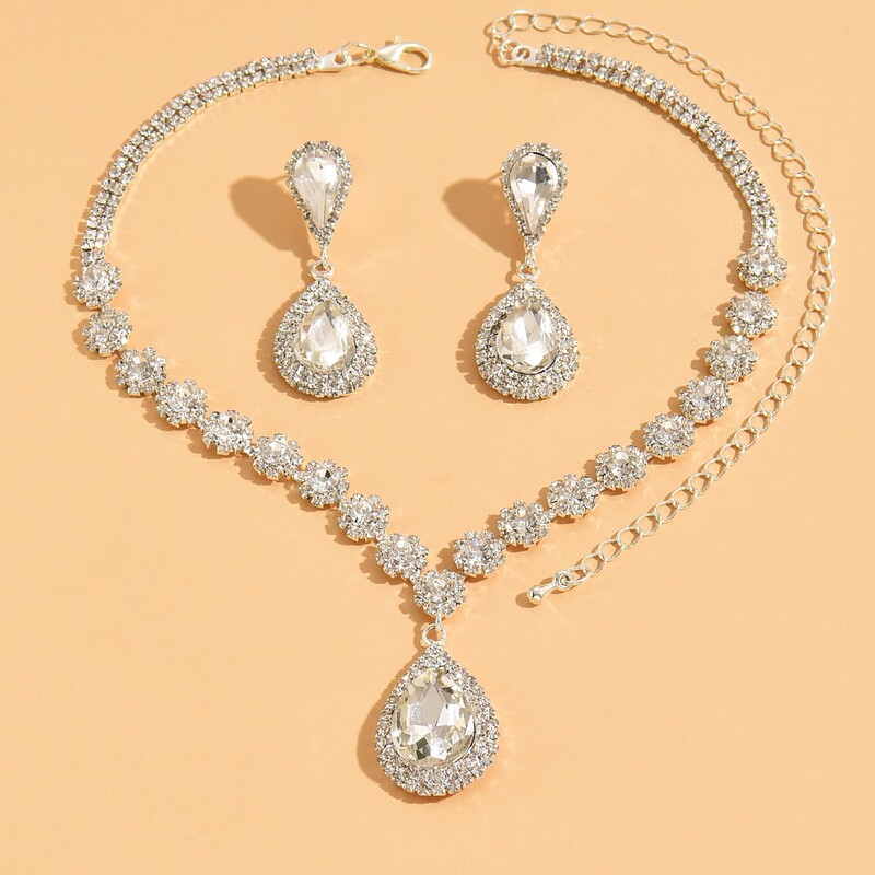 Jewelry Set Amazon Necklace Accessories Earrings Bracelet Wedding Bride Banquet Versatile Manufacturer In-Stock Wholesale Women Jewelry Set Amazon Necklace Accessories Earrings Bracelet Wedding Bride Banquet Versatile Manufacturer In-Stock Wholesale Women