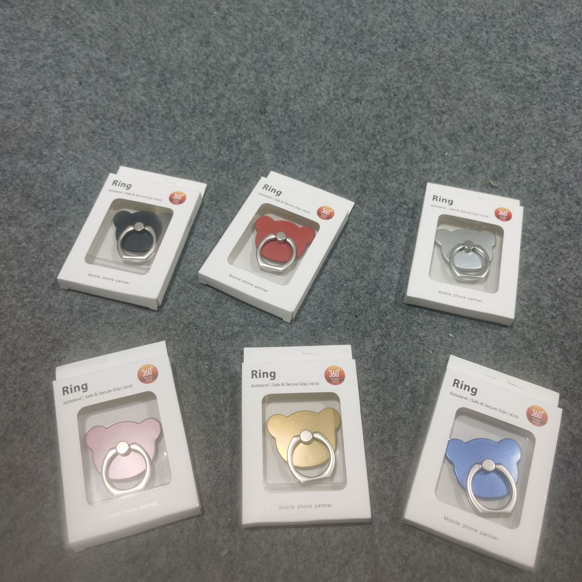 Anillo hebilla de fábrica al por mayor teléfono móvil soporte de anillo cuadrado soporte impresión perezoso teléfono móvil anillo de metal hebilla soporte