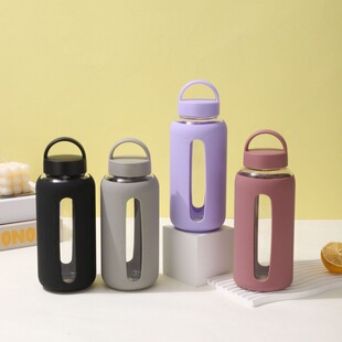 2024 new insulated silicone glass portable outdoor time scale cup large capacity 800ml cup