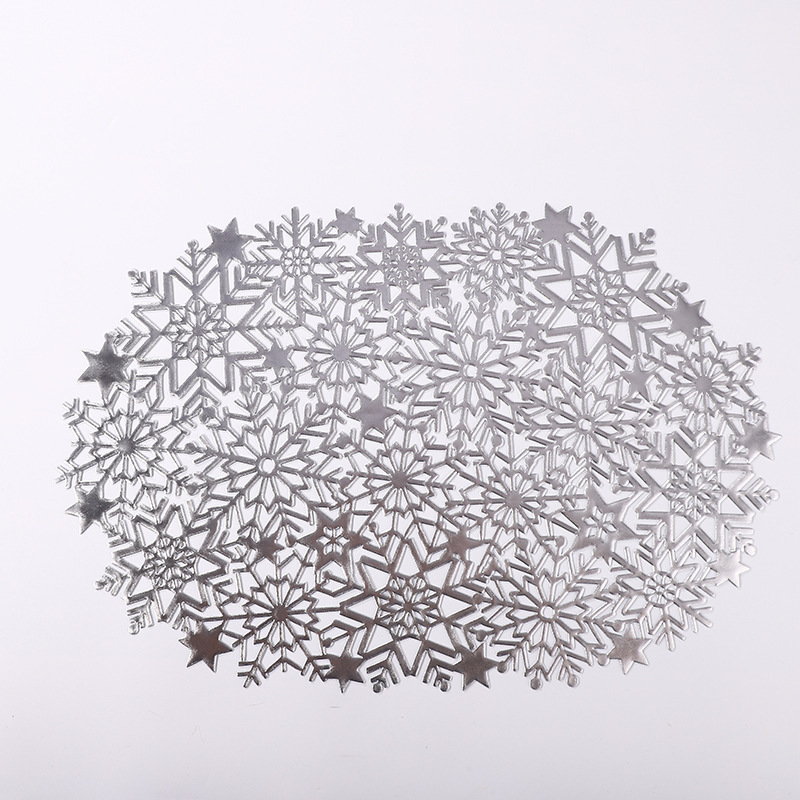 Nueva Navidad hueco placemat gilding copo de nieve Western placemat estrella en forma de creativo aislamiento térmico antideslizante montaña estera de mesa