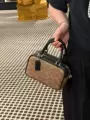 Small Square Bowling Bag Caramel with Black Trim (Includes Aircraft Box + Gift Bag)