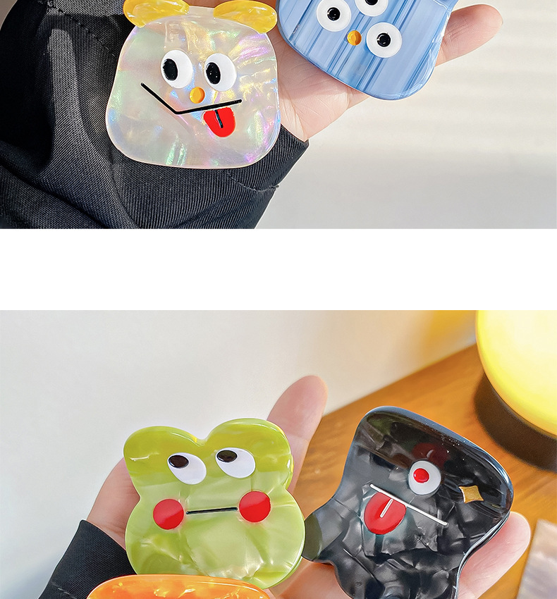 Baifeiya kleine Acetat-Haarspange, süße kleine Monster-Haarnadel, Geisterpferdchen, Mädchen, Herz-Haarspange, hoher Pferdeschwanz, Haarschmuck, Kopfschmuck_voghion.com