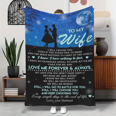 クロスボーダーロマンチックな星空 TO MY Wife 告白ブランケット カップル結婚式ホームデコレーションブランケット