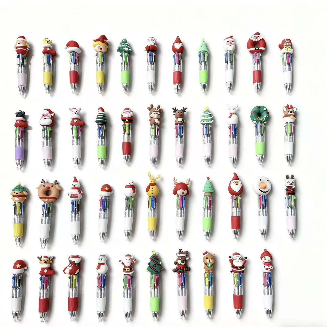 크리스마스 시리즈 미니 4색 볼펜, 여러 디자인 혼합 발송
