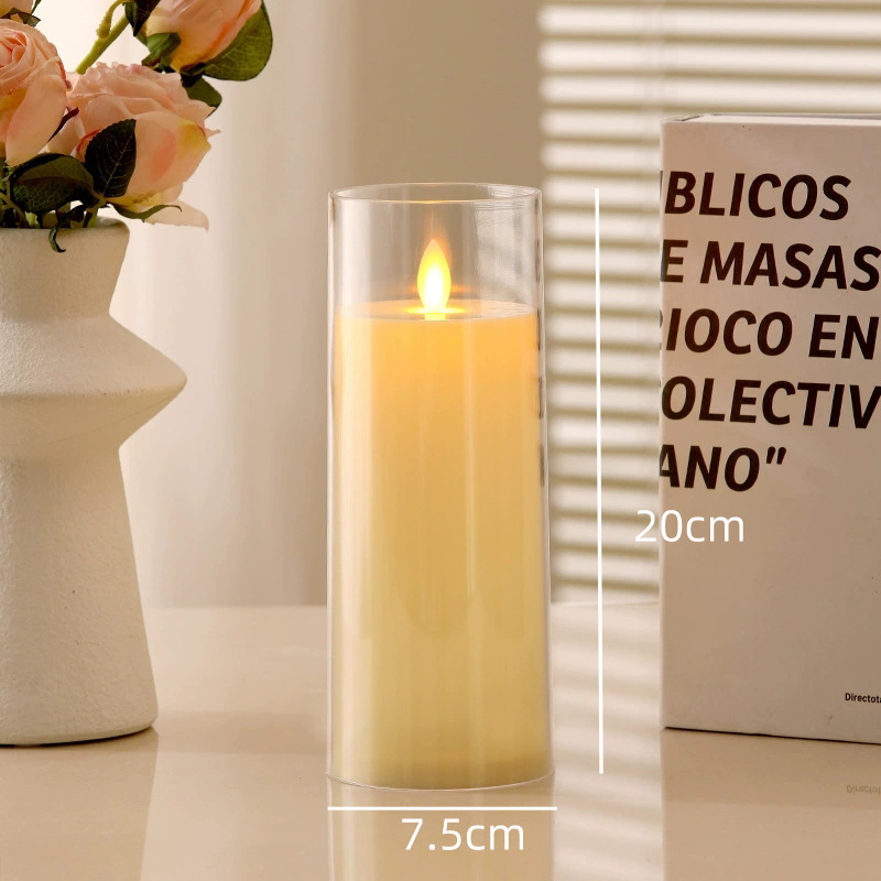 アクリル充電式リモコン LED 電子キャンドルライト結婚式無煙雰囲気ライトホリデーパーティーコンサートレイアウト|undefined