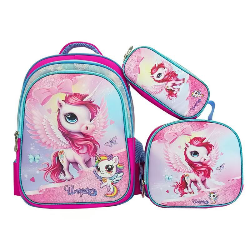 Fábrica en stock nueva mochila de tres piezas para niños y niñas niños de la escuela primaria trolley mochila de gran capacidad