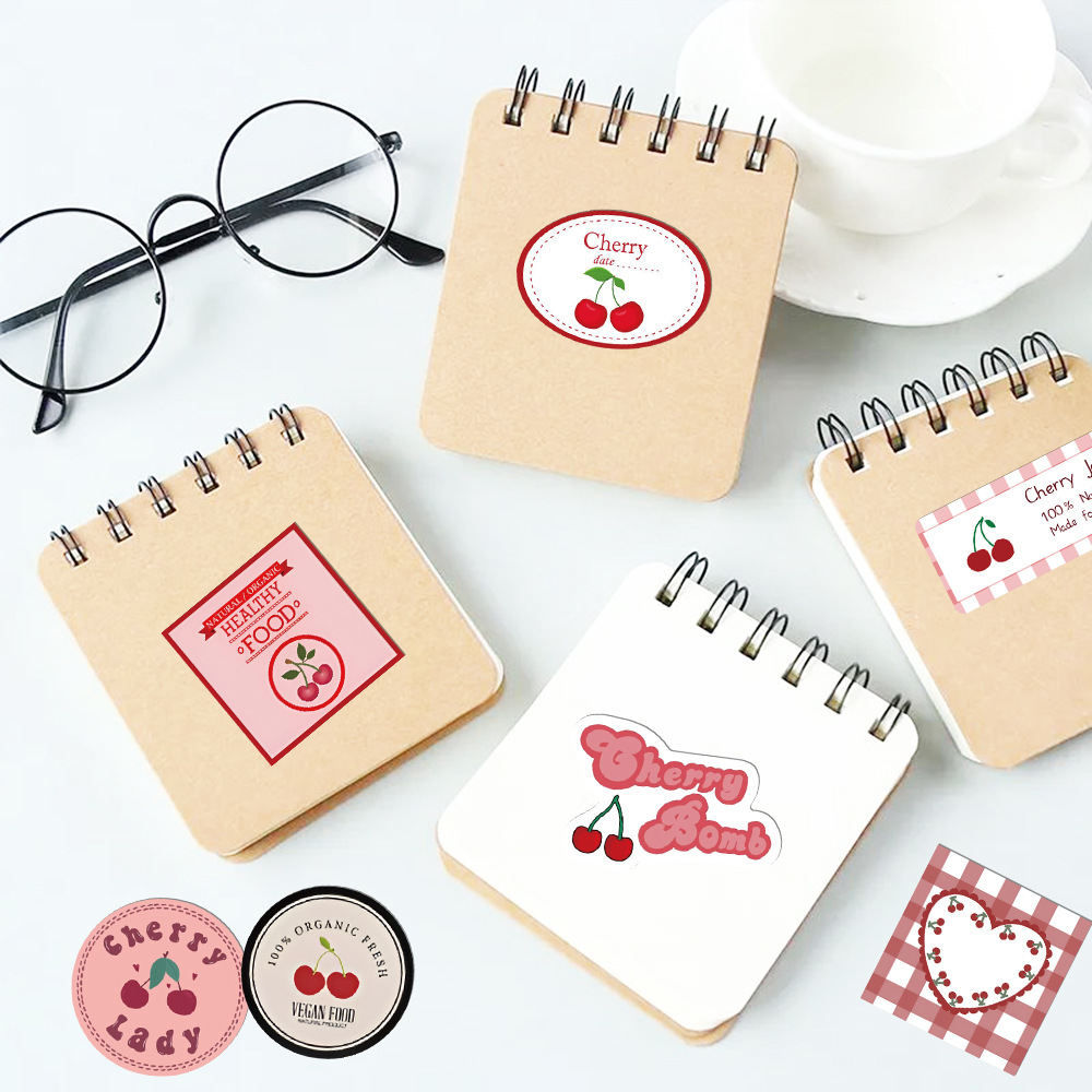 Pink Color 1 Set Peach Cherry School PVC Cute Stickers