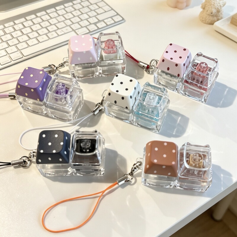 Keyzonic Colorful Star Wave Dot Button Tetris Stress Relief Keychain Fingertip Stress Relief Toy Key