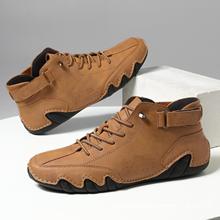 亚马逊马丁靴秋冬季跨境高帮八爪鱼男鞋男士休闲短靴子
