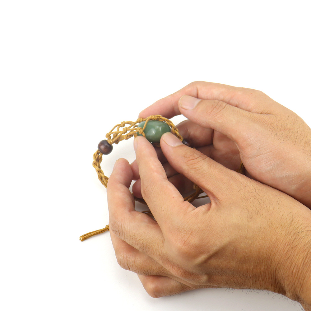 1 Piece Fashion Geometric natural stone Crystal Agate Braid Unisex Bracelets